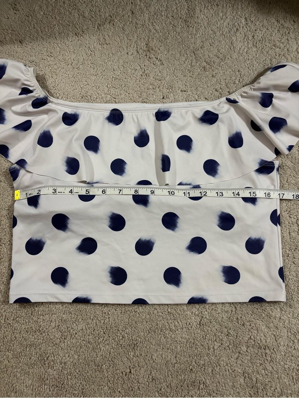 Kortni Jeane Cream Top with Indigo Polka Dots - Picture 8 of 8